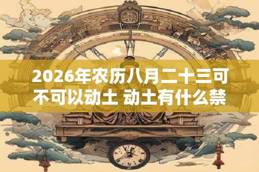 2026年农历八月二十三可不可以动土 动土有什么禁忌