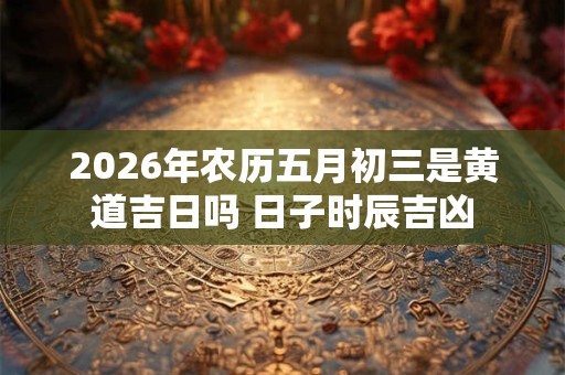2026年农历五月初三是黄道吉日吗 日子时辰吉凶