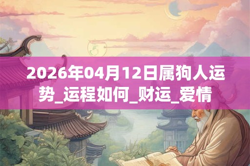 2026年04月12日属狗人运势_运程如何_财运_爱情