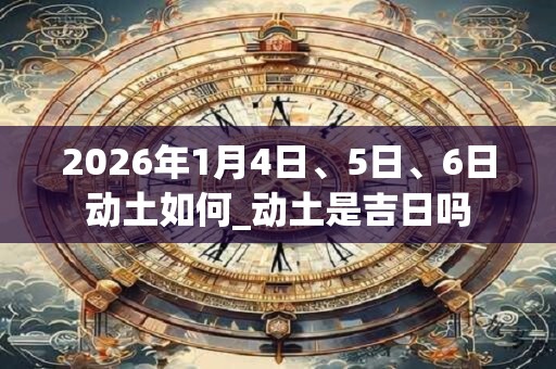 2026年1月4日、5日、6日动土如何_动土是吉日吗 2026年1月4日、5日、6日动土如何_动土是吉日吗