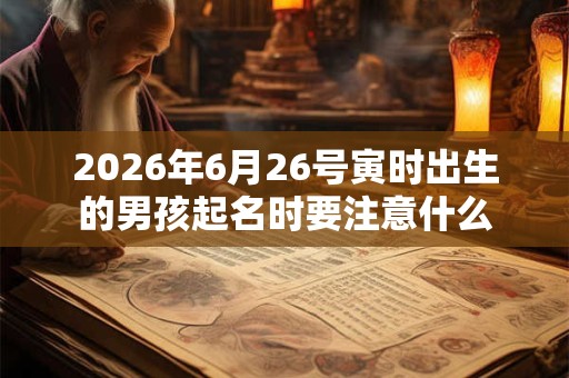2026年6月26号寅时出生的男孩起名时要注意什么 2026年6月26号寅时出生的男孩起名时要注意什么