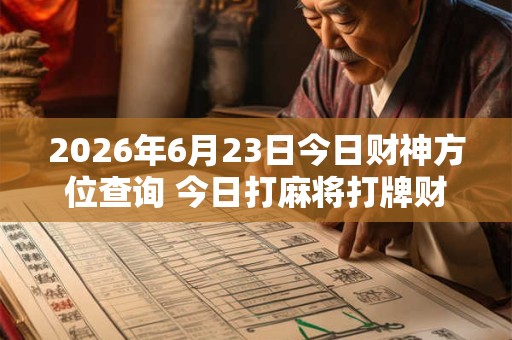 2026年6月23日今日财神方位查询 今日打麻将打牌财神方位！