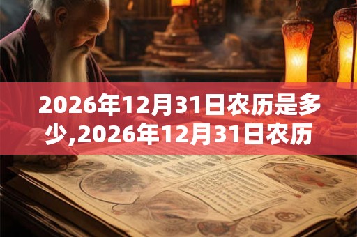 2026年12月31日农历是多少,2026年12月31日农历表