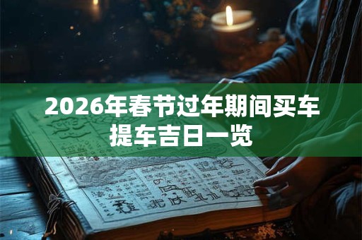 2026年春节过年期间买车提车吉日一览