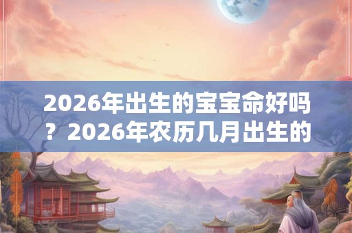 2026年出生的宝宝命好吗?2026年农历几月出生的猪宝宝最好? 2026年出生的宝宝命好吗?2026年农历几月出生的猪宝宝最好?