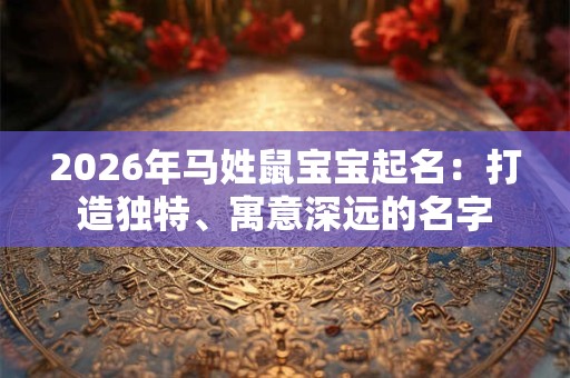 2026年马姓鼠宝宝起名：打造独特、寓意深远的名字