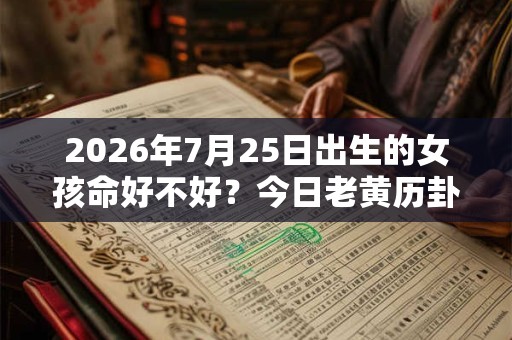 2026年7月25日出生的女孩命好不好？今日老黄历卦象如何？