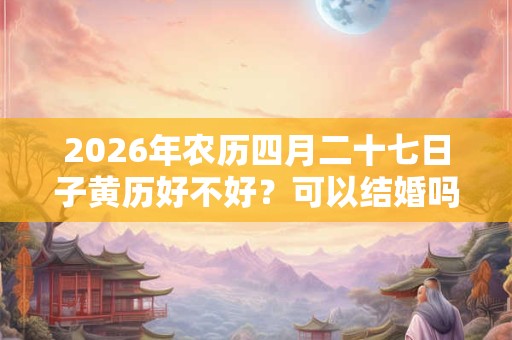 2026年农历四月二十七日子黄历好不好？可以结婚吗？