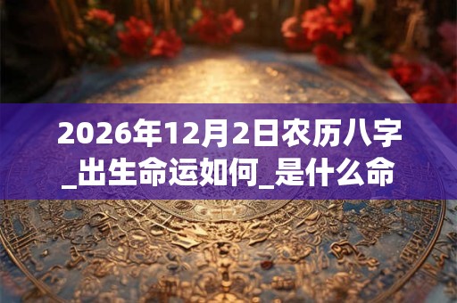 2026年12月2日农历八字_出生命运如何_是什么命