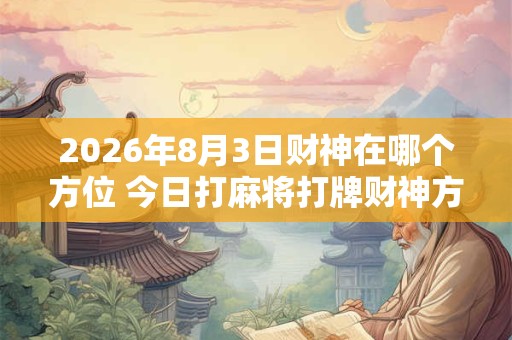 2026年8月3日财神在哪个方位 今日打麻将打牌财神方位！