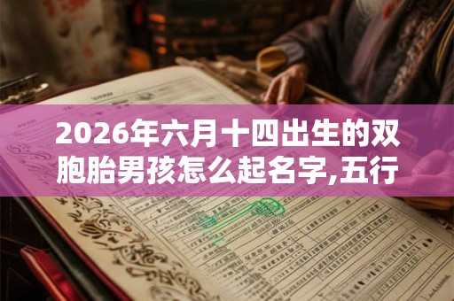 2026年六月十四出生的双胞胎男孩怎么起名字,五行属什么？
