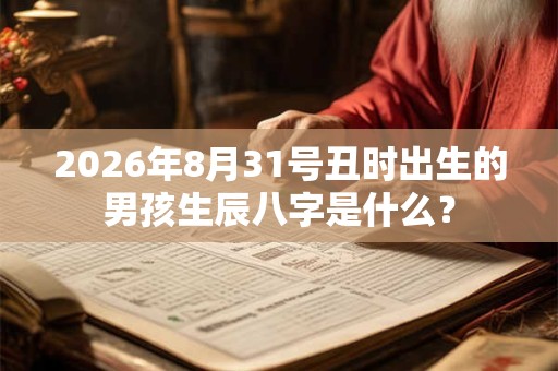 2026年8月31号丑时出生的男孩生辰八字是什么？