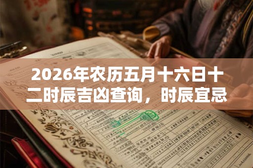 2026年农历五月十六日十二时辰吉凶查询，时辰宜忌查询