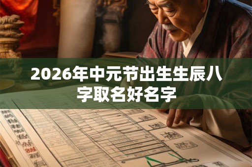 2026年中元节出生生辰八字取名好名字