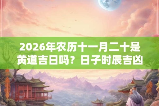 2026年农历十一月二十是黄道吉日吗？日子时辰吉凶？