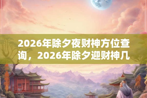 2026年除夕夜财神方位查询,2026年除夕迎财神几点好? 2026年除夕夜财神方位查询,2026年除夕迎财神几点好?
