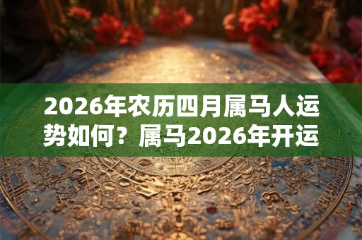 2026年农历四月属马人运势如何？属马2026年开运方位？