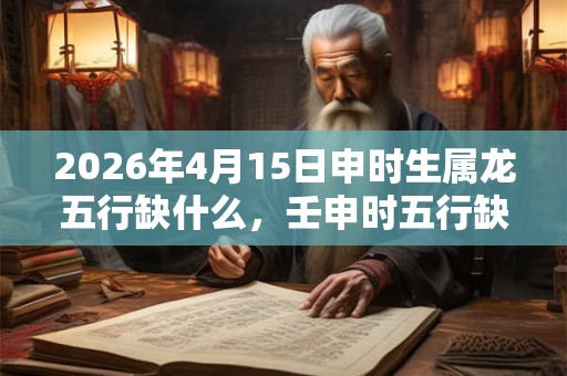 2026年4月15日申时生属龙五行缺什么，壬申时五行缺什么