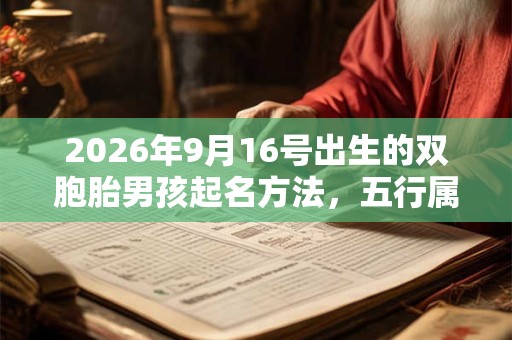 2026年9月16号出生的双胞胎男孩起名方法，五行属什么