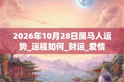 2026年10月28日属马人运势_运程如何_财运_爱情