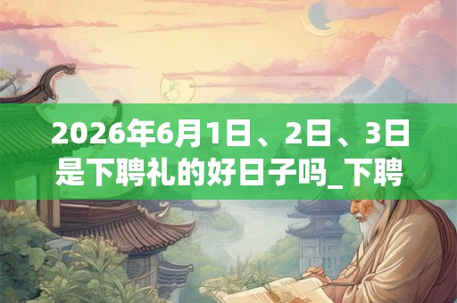 2026年6月1日、2日、3日是下聘礼的好日子吗_下聘礼可以吗