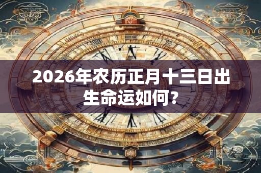 2026年农历正月十三日出生命运如何？