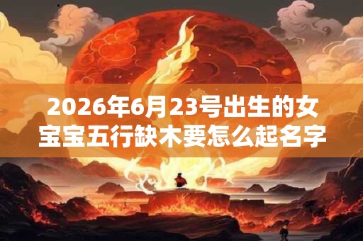 2026年6月23号出生的女宝宝五行缺木要怎么起名字
