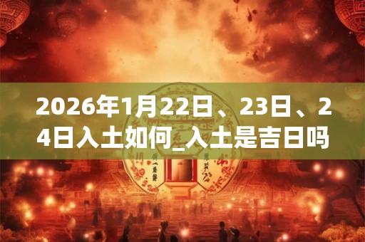 2026年1月22日、23日、24日入土如何_入土是吉日吗 2026年1月22日、23日、24日入土如何_入土是吉日吗