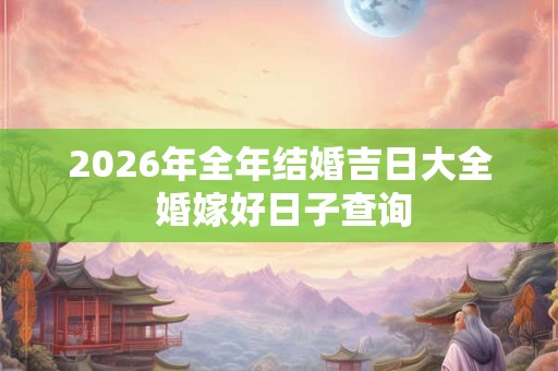 2026年全年结婚吉日大全 婚嫁好日子查询 2026年全年结婚吉日大全 婚嫁好日子查询