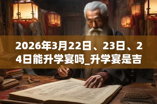 2026年3月22日、23日、24日能升学宴吗_升学宴是吉日吗