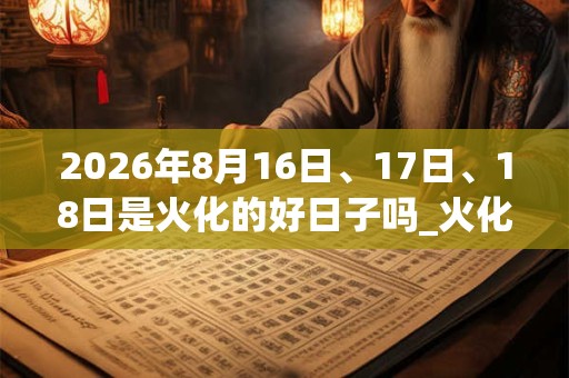 2026年8月16日、17日、18日是火化的好日子吗_火化可以吗