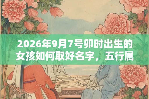 2026年9月7号卯时出生的女孩如何取好名字，五行属什么