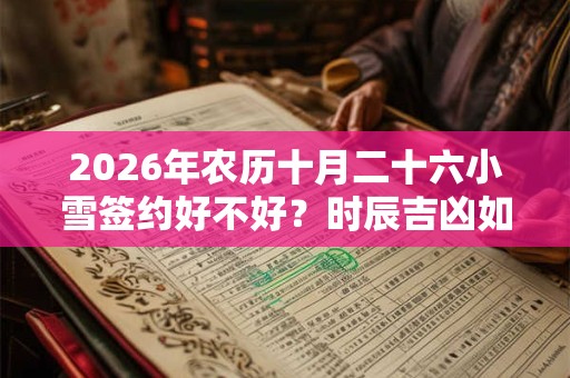 2026年农历十月二十六小雪签约好不好？时辰吉凶如何？