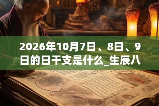 2026年10月7日、8日、9日的日干支是什么_生辰八字