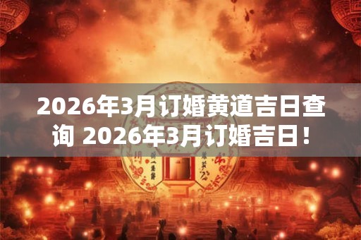 2026年3月订婚黄道吉日查询 2026年3月订婚吉日！