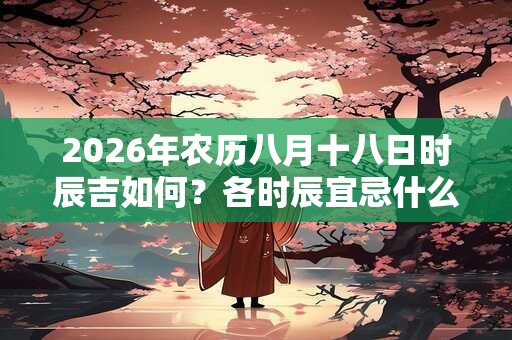 2026年农历八月十八日时辰吉如何？各时辰宜忌什么？