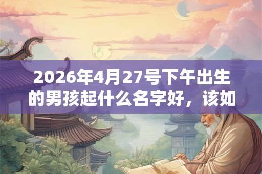 2026年4月27号下午出生的男孩起什么名字好，该如何取名？
