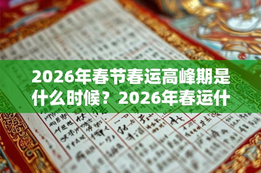 2026年春节春运高峰期是什么时候？2026年春运什么时候开始？