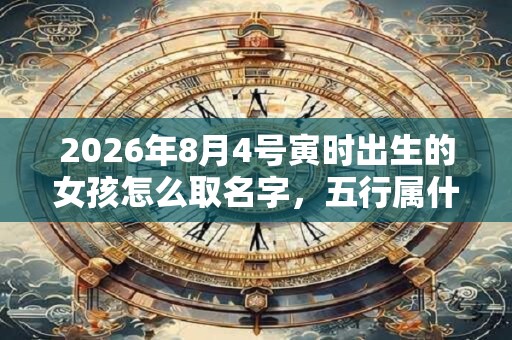 2026年8月4号寅时出生的女孩怎么取名字，五行属什么