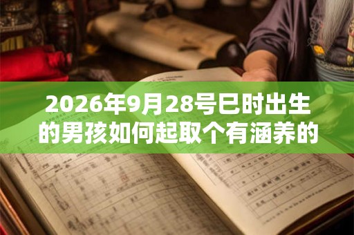 2026年9月28号巳时出生的男孩如何起取个有涵养的名字，五行属什么