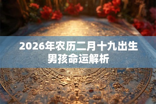 2026年农历二月十九出生男孩命运解析