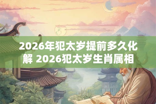 2026年犯太岁提前多久化解 2026犯太岁生肖属相 2026年犯太岁提前多久化解 2026犯太岁生肖属相