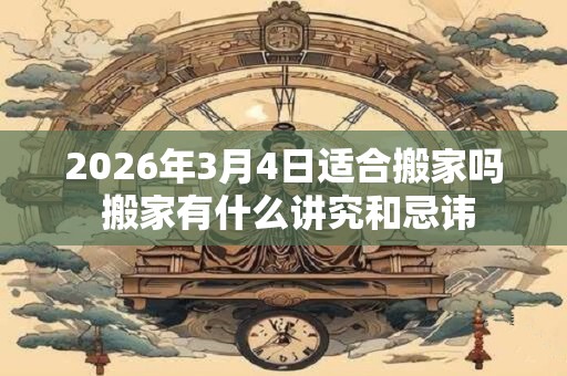 2026年3月4日适合搬家吗 搬家有什么讲究和忌讳
