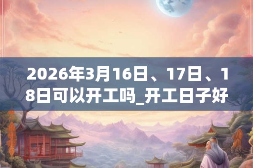 2026年3月16日、17日、18日可以开工吗_开工日子好吗