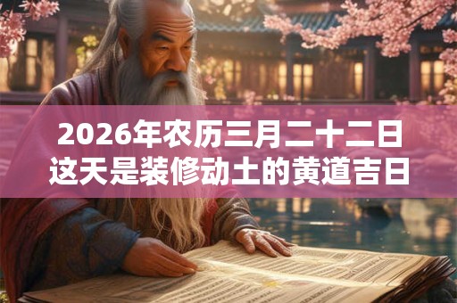 2026年农历三月二十二日这天是装修动土的黄道吉日吗? 2026年农历三月二十二日这天是装修动土的黄道吉日吗?