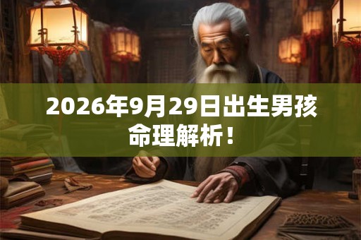 2026年9月29日出生男孩命理解析! 2026年9月29日出生男孩命理解析!