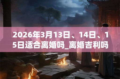 2026年3月13日、14日、15日适合离婚吗_离婚吉利吗