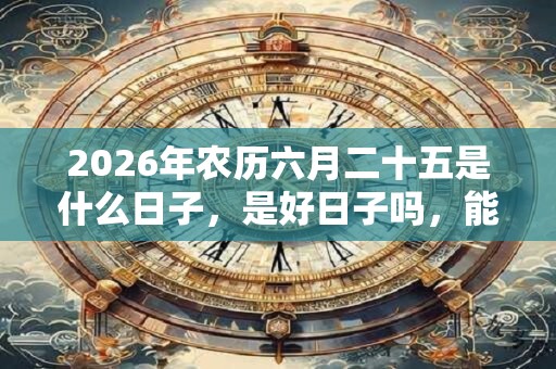 2026年农历六月二十五是什么日子,是好日子吗,能祈福求财吗? 2026年农历六月二十五是什么日子,是好日子吗,能祈福求财吗?