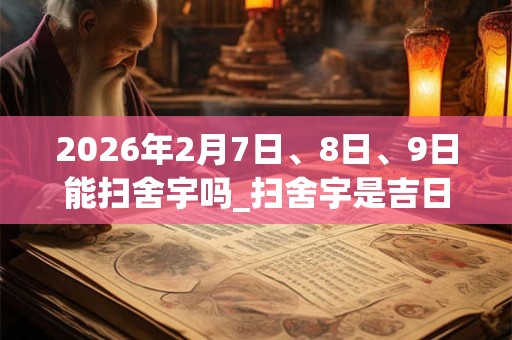 2026年2月7日、8日、9日能扫舍宇吗_扫舍宇是吉日吗