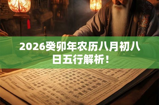 2026癸卯年农历八月初八日五行解析！